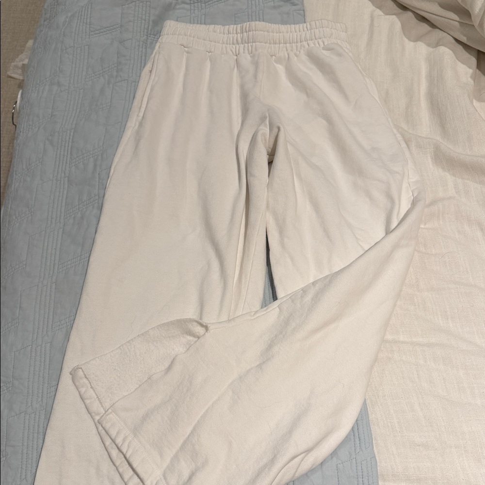 Daily Drills White Split Leg Sweat Pants